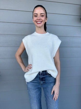 Kameron Sleeveless Crewneck Sweater - Cream