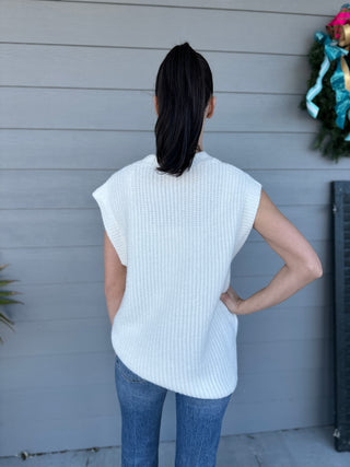 Kameron Sleeveless Crewneck Sweater - Cream