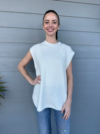 Kameron Sleeveless Crewneck Sweater - Cream