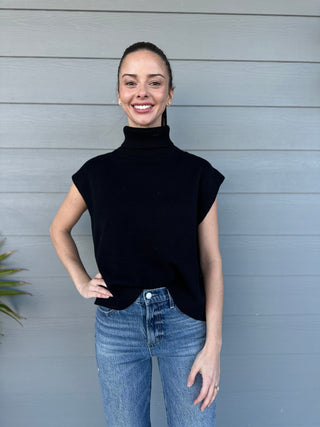 Karlie Hi-Lo Sleeveless Turtleneck Sweater