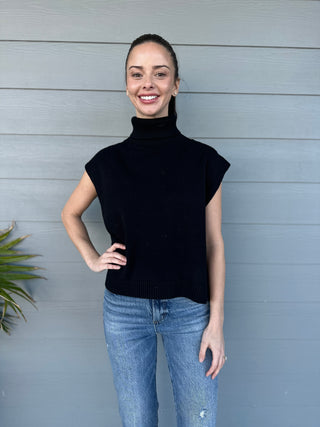 Karlie Hi-Lo Sleeveless Turtleneck Sweater