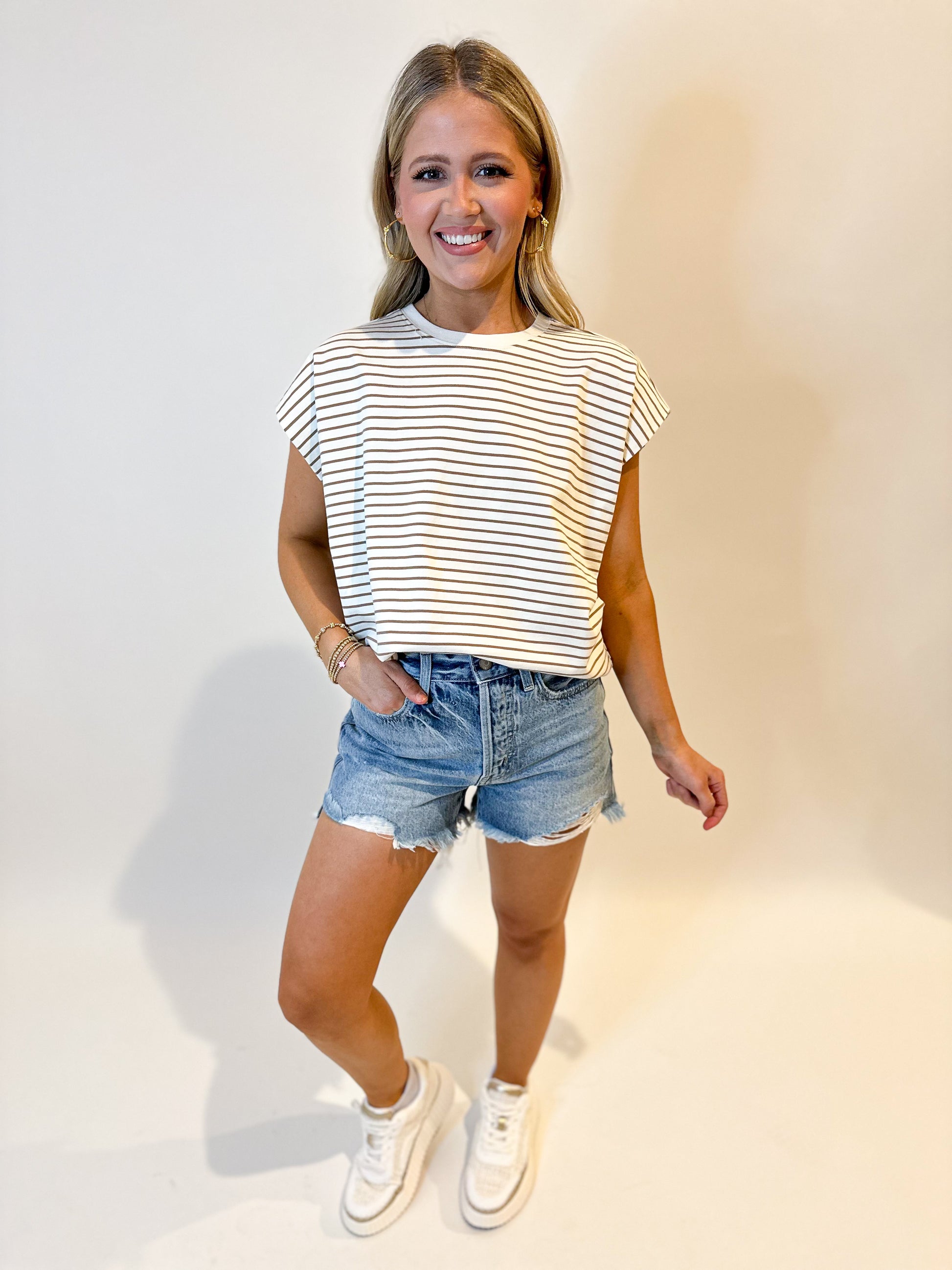 Trina Muscle Tee - Sable Stripe – fishercollective