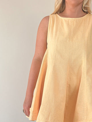 Cassius Denim Short Set - Apricot Gelato
