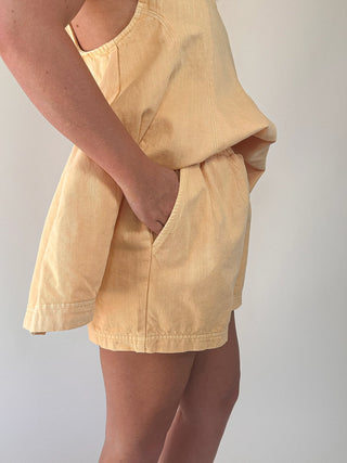 Cassius Denim Short Set - Apricot Gelato