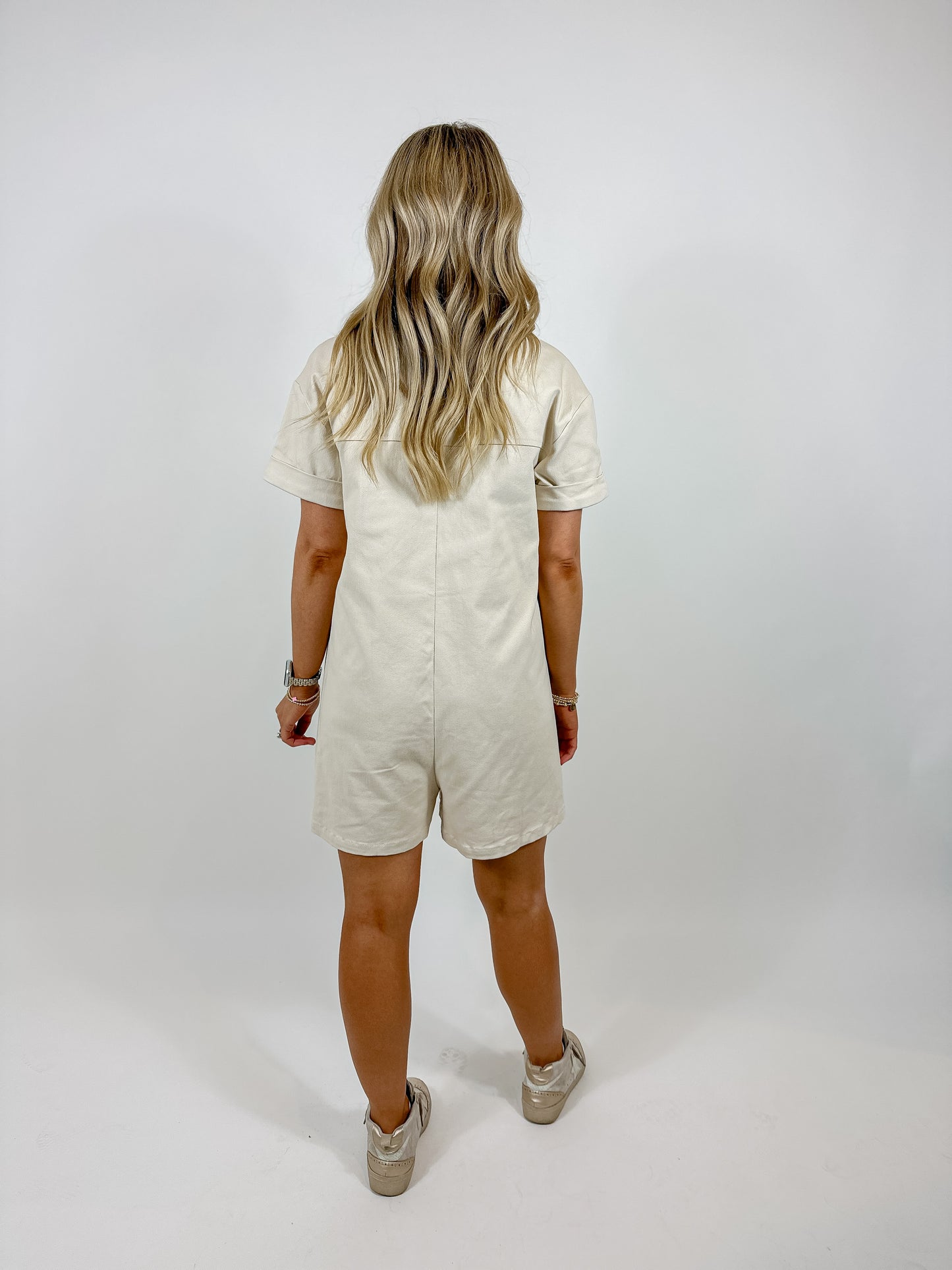 Ava Stretch Denim Romper