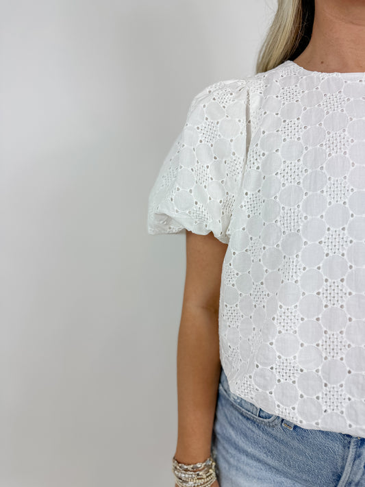 Lisette Eyelet Cotton Blouse