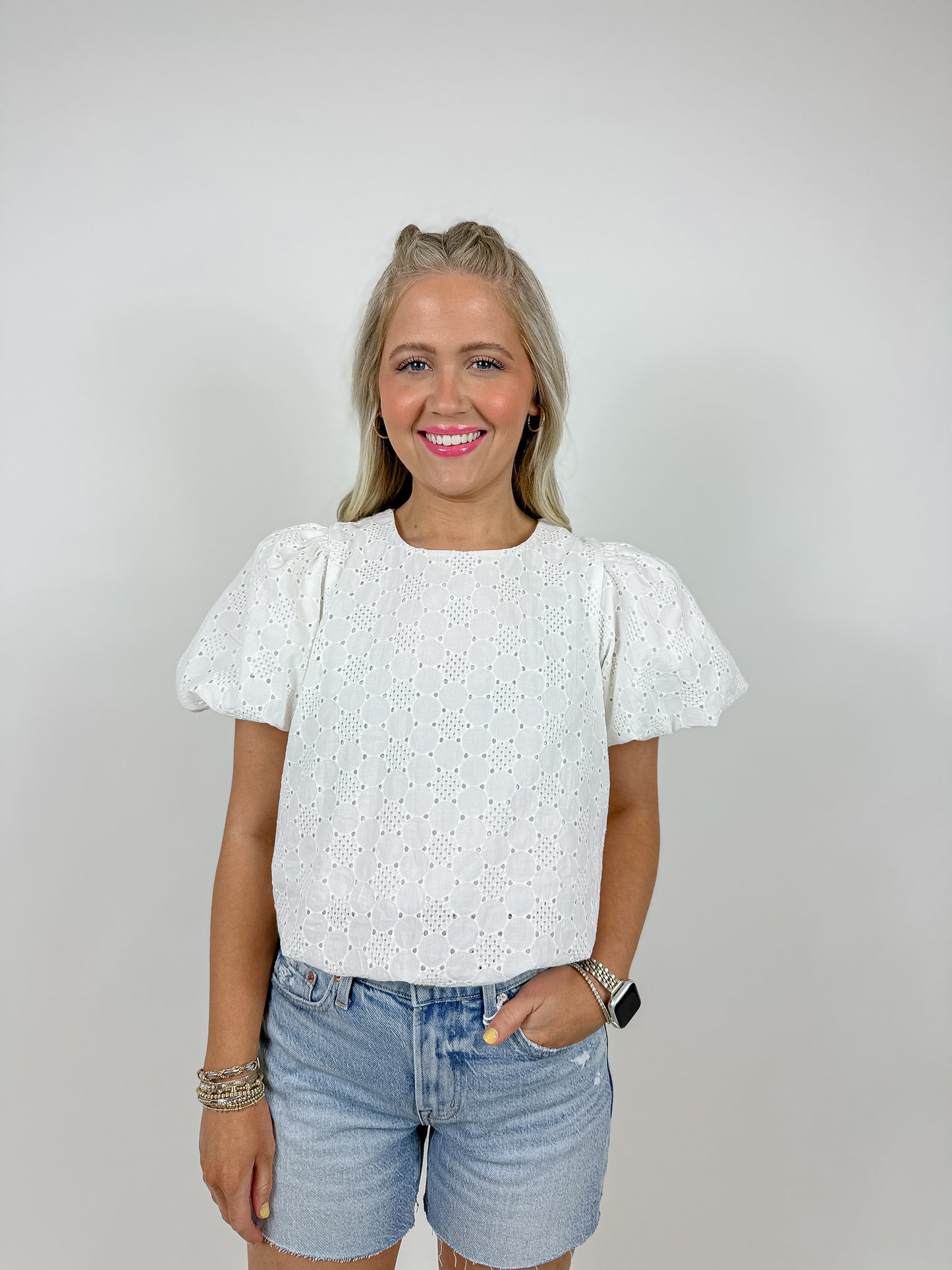 Lisette Eyelet Cotton Blouse