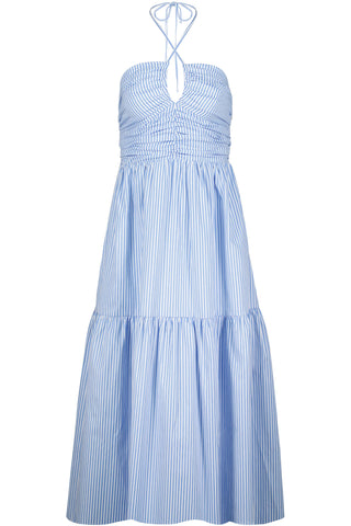 Aeries Halter Dress - Blue Stripe