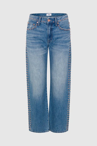 Lexi Mid-Rise Bowed Straight Denim - Star Studded