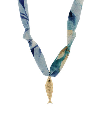 Fish Pendant Scarf Necklace