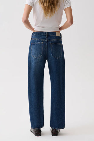 Lexi Mid Rise Bowed Straight Jean - Moonwave