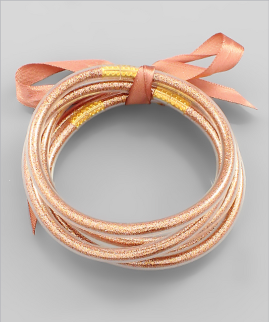 Rose Gold Jelly Bangle Set