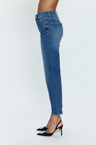 Charlie High Rise Classic Straight Ankle Denim - Augustus