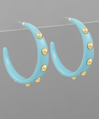 Light Blue Studded Hoop