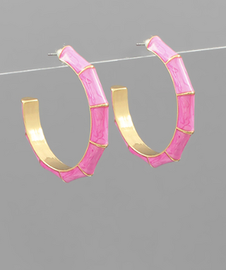 Fuchsia Bamboo Hoops