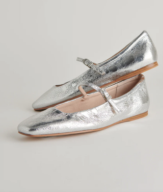 Reyes Ballet Flats - Distressed Silver