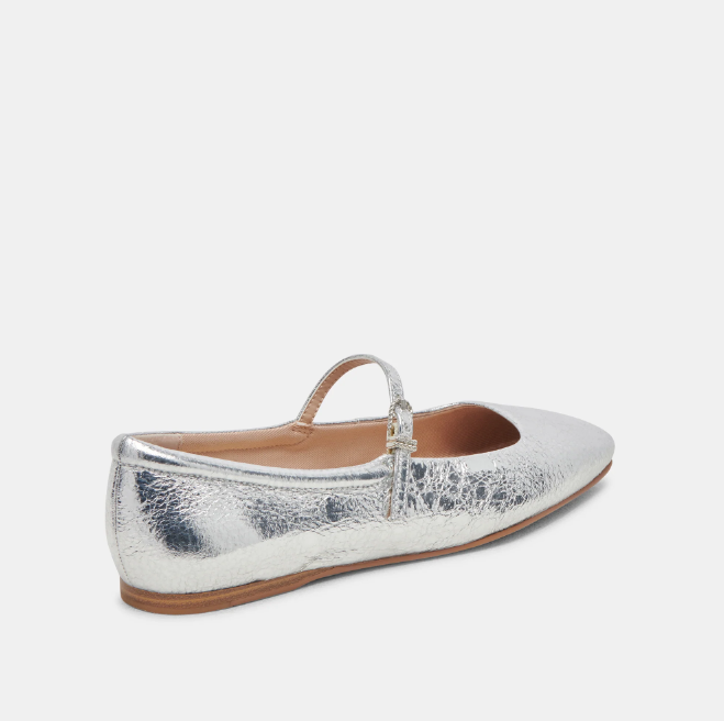 Reyes Ballet Flats - Distressed Silver