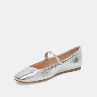 Reyes Ballet Flats - Distressed Silver