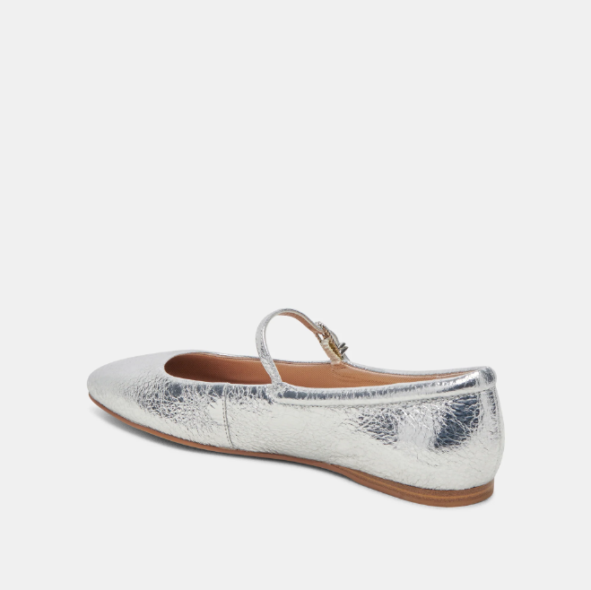 Reyes Ballet Flats - Distressed Silver