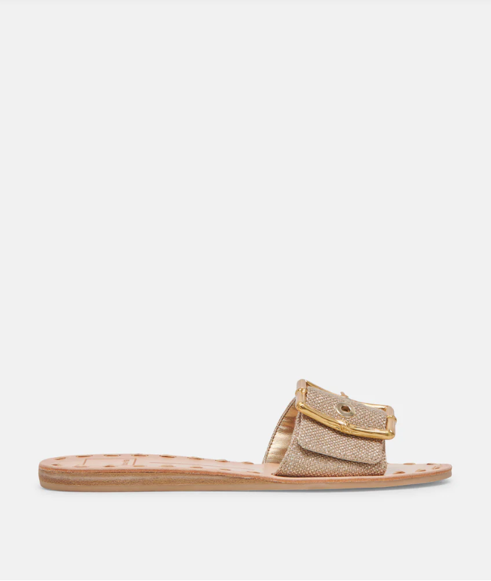 Dasa Sandals - Light Gold Raffia