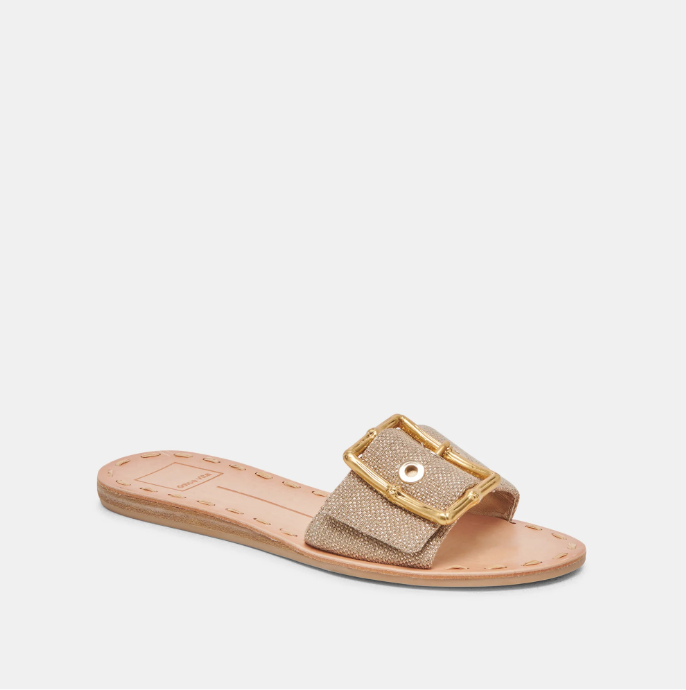 Dasa Sandals - Light Gold Raffia