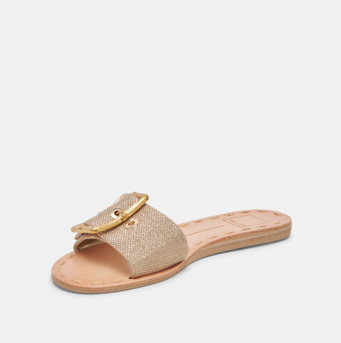 Dasa Sandals - Light Gold Raffia