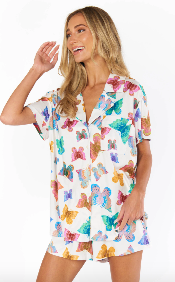 Sunday Morning PJ Set - Rainbow Butterflies Knit – fishercollective