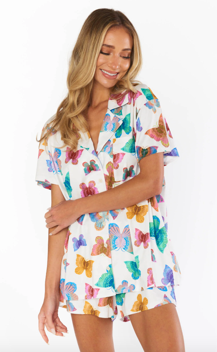 Sunday Morning PJ Set - Rainbow Butterflies Knit – fishercollective