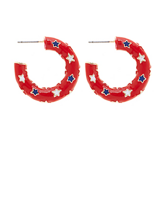 Patriotic Star Hoops - Red