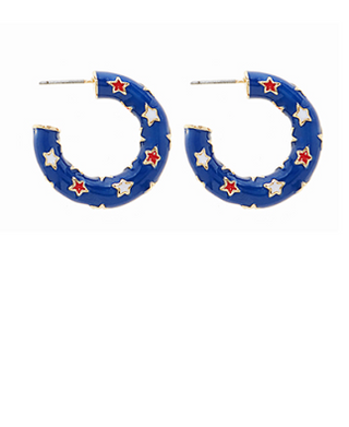 Patriotic Star Hoops - Blue