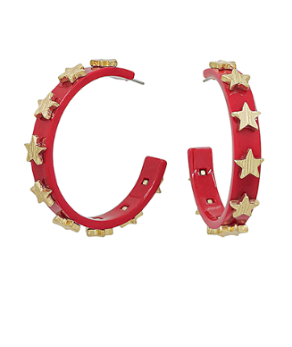 Metal Hoops - Red