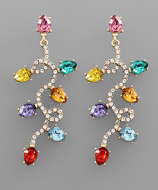 Christmas Lights Rhinestone Earrings