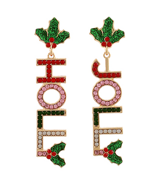 Holly Jolly Rhinestone Earrings