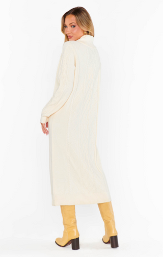 Montreal Midi Dress - Cream Cable Knit