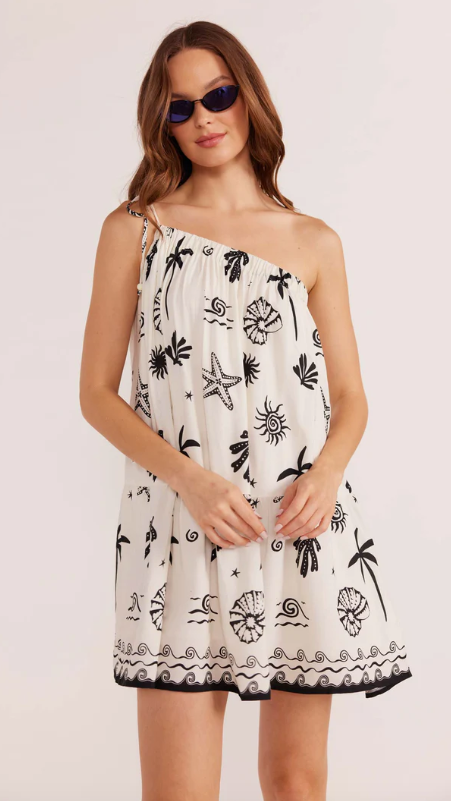 Shell One Shoulder Mini Dress