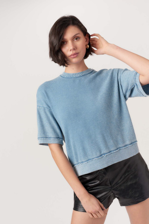 Alpine Blue Burnout Thermal Tee