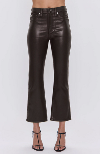 Lennon High Rise Crop Boot Denim - Coated Mocha
