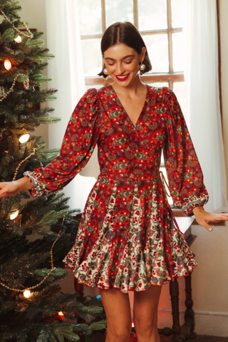 The Sterling Stretch Dress - Nordic Paisley