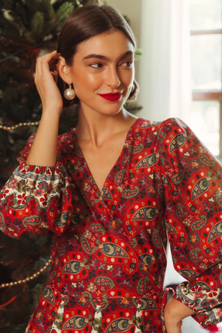 The Sterling Stretch Dress - Nordic Paisley