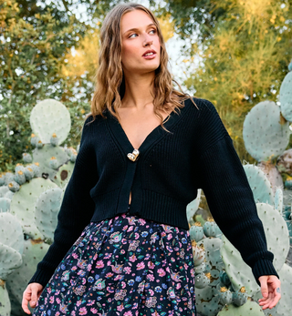 Heart Sweater Cardigan | Black