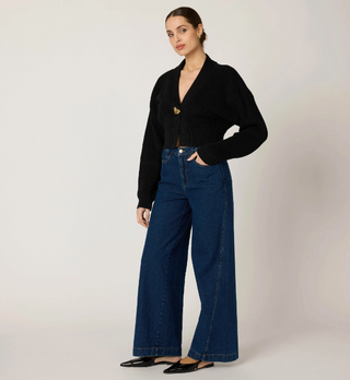 Heart Sweater Cardigan | Black