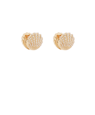 Pave Shell Stud Earrings