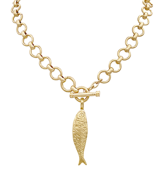 Textured Fish Necklace