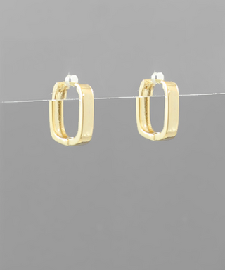 Gold Square Hinge Hoops
