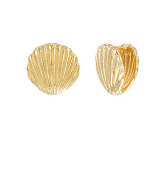 Gold Textured Shell Earrings