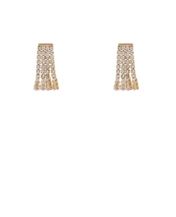 Petite Rhinestone Fringe Earrings