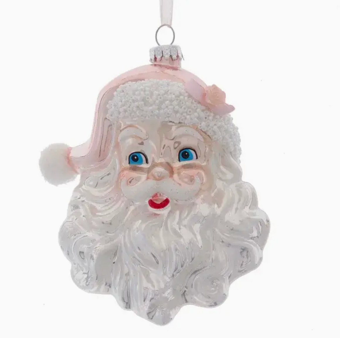 Pink Santa Ornament