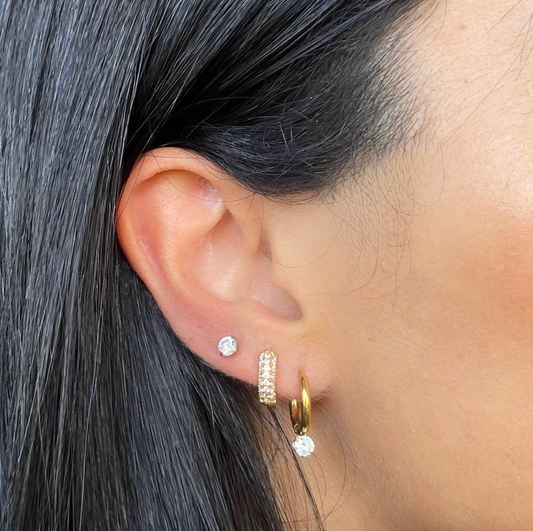 Yolanda Huggie Hoop Earrings - Gold