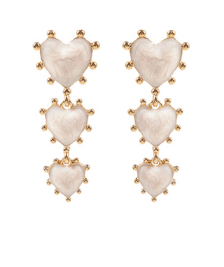 Triple Heart Drop Earrings