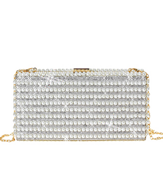 Pearl & Rhinestone Box Clutch